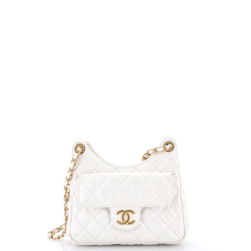Chanel Wavy Cc Hobo Quilted Crumpled