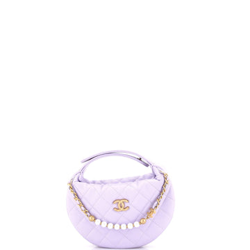 Chanel Single Pearl Chain Hobo Pouch