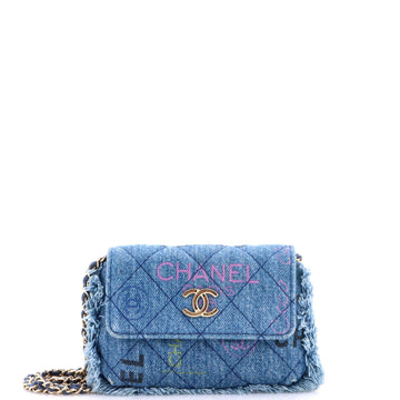 Chanel Denim Mood Flap Clutch With Chain