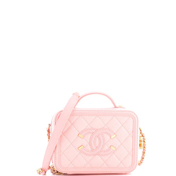 Chanel Filigree Vanity Case Quilted