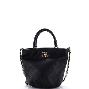 Chanel Chain Handle Bucket Bag Quilted