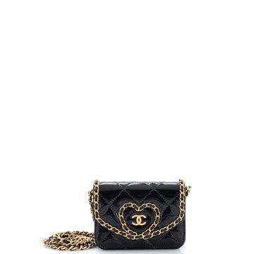 Chanel Heart Chain Flap Bag Quilted