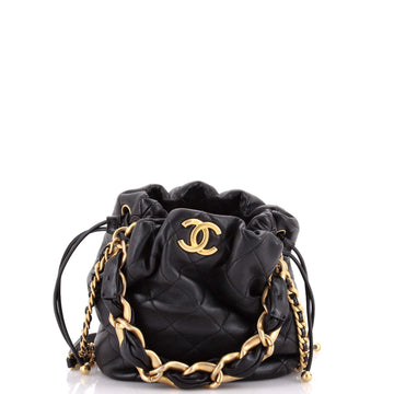 Chanel Pearl Crown Drawstring Bucket Bag