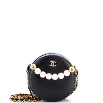 Chanel Chic Pearls Round Clutch With