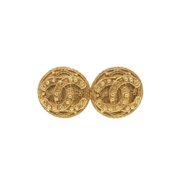 Chanel Cc Logo Clip-On Earrings Gold-
