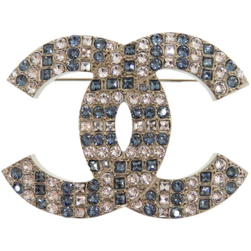 Chanel Cc Logo Brooch Silver-Tone Metal