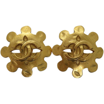 Chanel Cc Logo Flower Clip-On Earrings