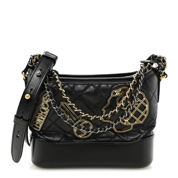 Chanel Aged Calfskin Quilted Charms
