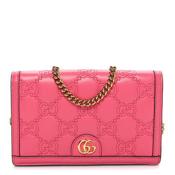 Gucci Calfskin Gg Matelasse Chain Wallet