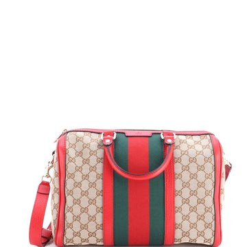 Gucci Vintage Web Boston Bag Gg Canvas