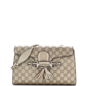 Emily Chain Flap Bag Guccissima Leather