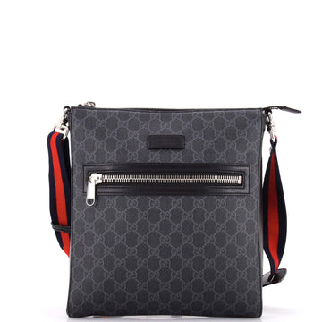 Gucci Web Strap Front Zip Messenger Bag