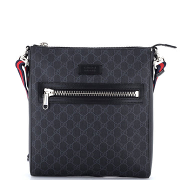 Gucci Web Strap Front Zip Messenger Bag