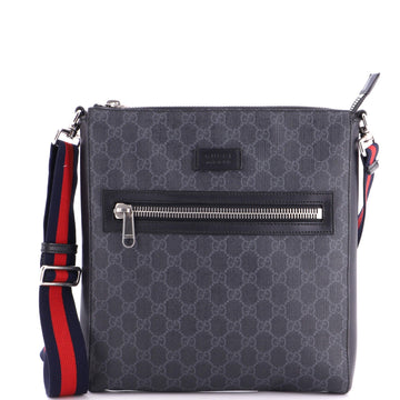 Gucci Web Strap Front Zip Messenger Bag