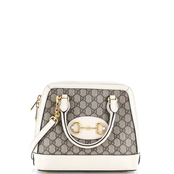 Gucci Horsebit Top Handle Bag Gg Coated