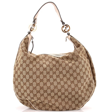 Gucci Twins Hobo Gg Canvas Large