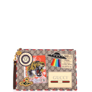 Gucci Courrier Pouch Gg Coated Canvas