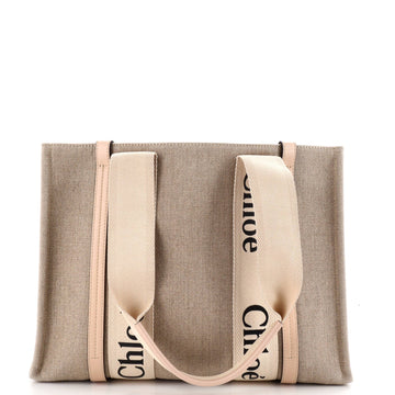 Chloe Woody Tote Canvas With Leather