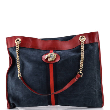 Gucci Rajah Chain Tote Suede Large