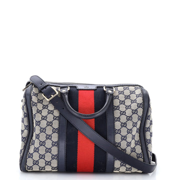 Gucci Vintage Web Boston Bag Gg Canvas