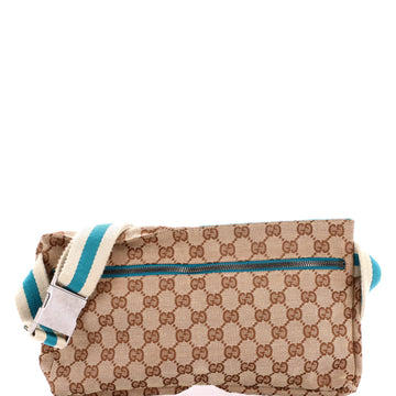 Gucci Vintage Double Belt Bag Gg Canvas