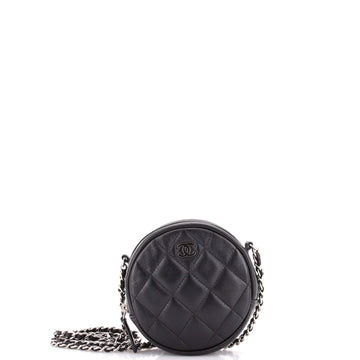 Chanel Round Clutch With Chain Quilted