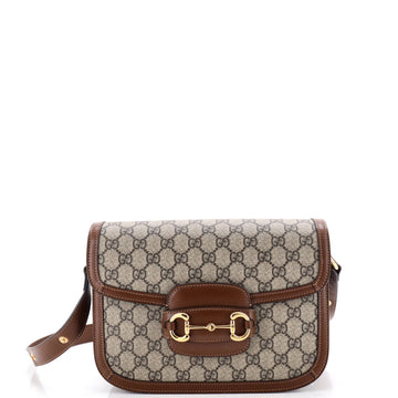 Gucci Horsebit Shoulder Bag Gg Coated