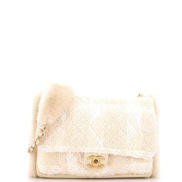 Chanel Cc Muff Flap Bag Quilted Tweed