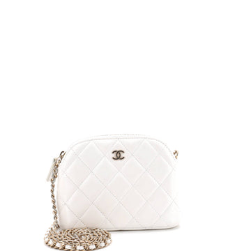 Chanel Cc Dome Zip Clutch With Chain