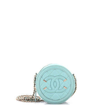 Chanel Filigree Round Clutch With Chain