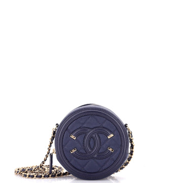 Chanel Filigree Round Clutch With Chain