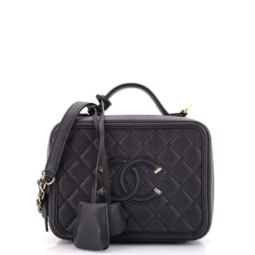 Chanel Filigree Vanity Case Quilted