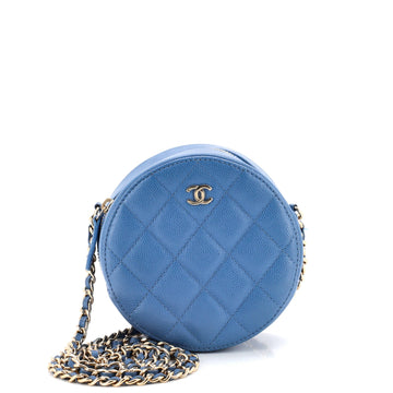 Chanel Round Clutch With Chain Quilted