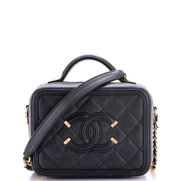 Chanel Filigree Vanity Case Quilted