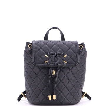 Chanel Filigree Backpack Quilted Caviar