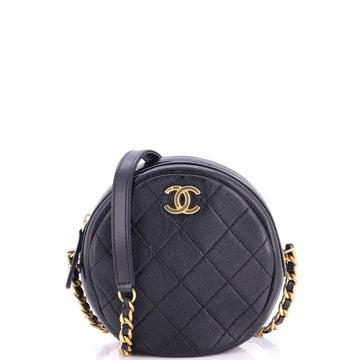 Chanel Round Chain Crossbody Bag Quilted