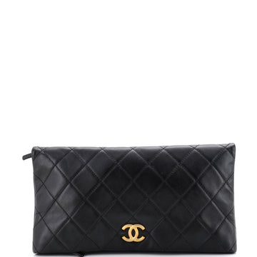 Chanel Cc Foldover Clutch Quilted