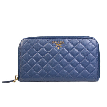 Prada Zippy Wallet Navy Leather