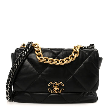 Goatskin Quilted Large Chanel 19 Flap