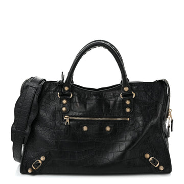 Balenciaga Calfskin Crocodile Embossed