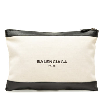 Balenciaga Canvas Navy Clip M Clutch