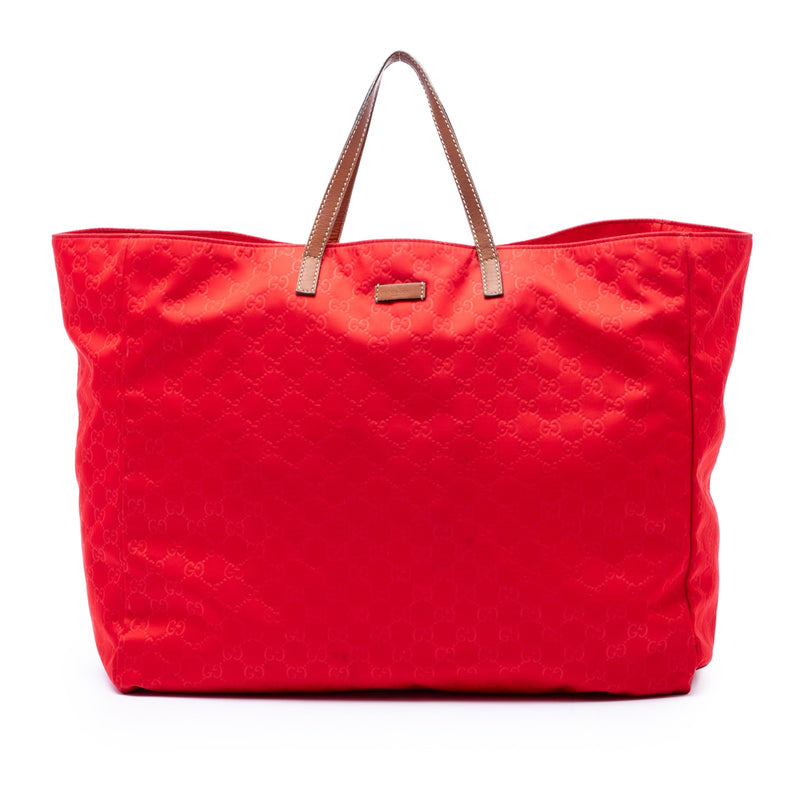 Gucci Gg Canvas Travel Bag Pre-Loved Red