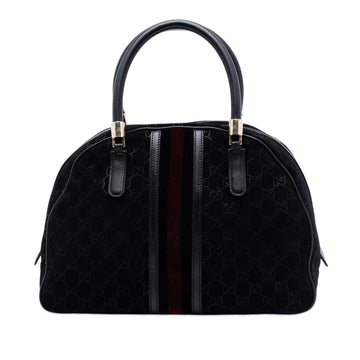 Gucci Gg Suede Web Dome Handbag Pre-