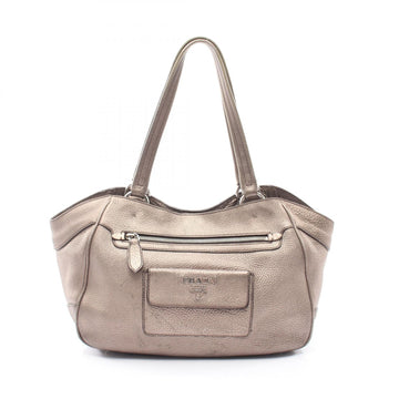 Prada Vit.Daino Tote Bag Leather Brown