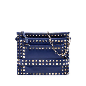 Valentino Leather Rockstud Triple Zip