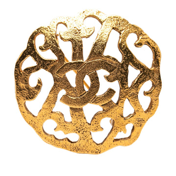 Chanel Cc Gold Plated Brooch Pre-Loved