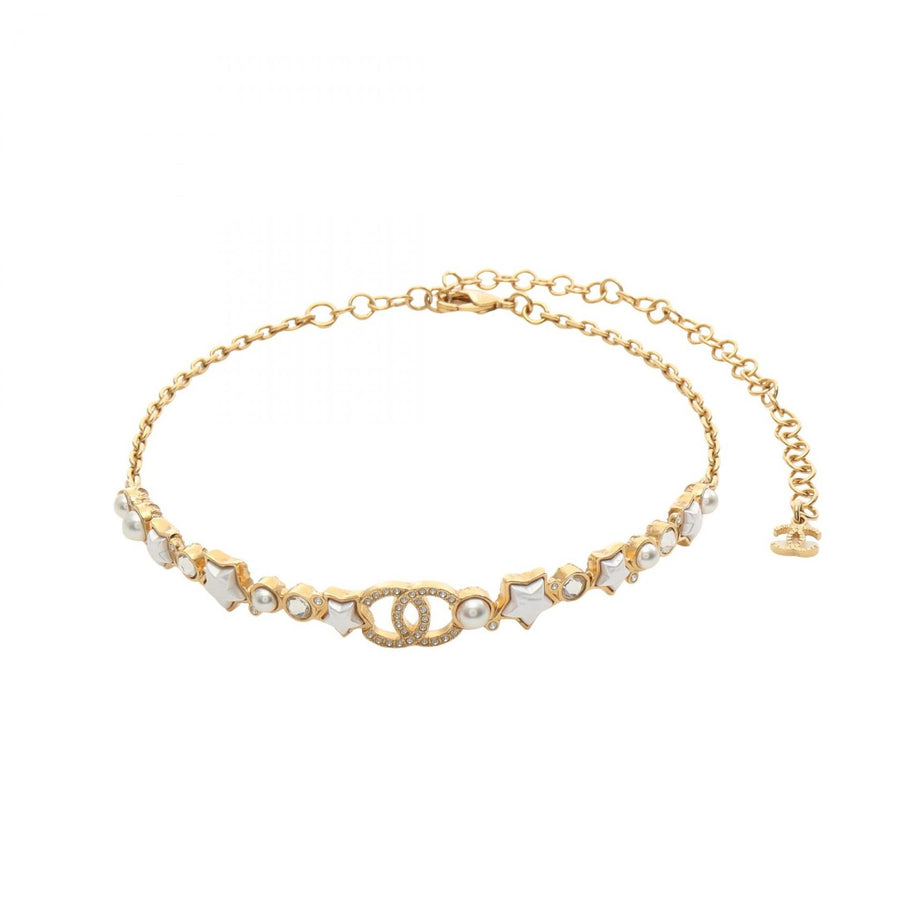 Chanel Coco Mark Star Choker Necklace Gp