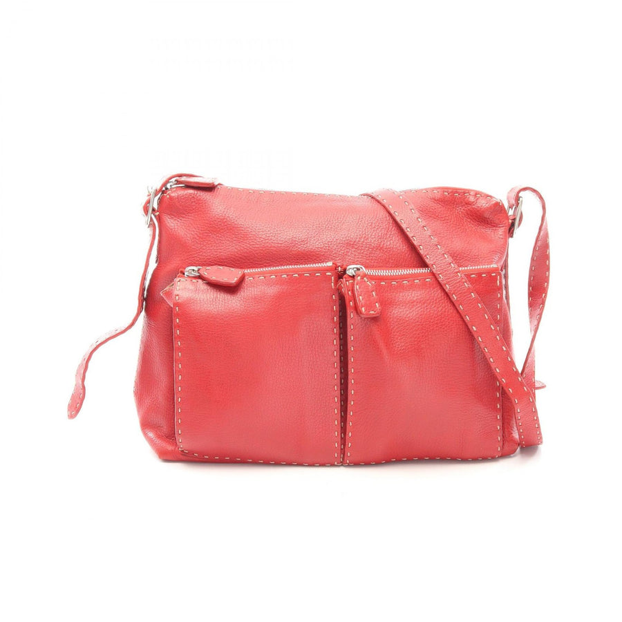 Fendi Selleria Shoulder Bag Leather Red