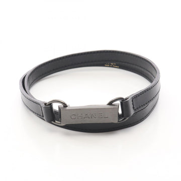 Chanel Logo Plate Belt Leather Metal