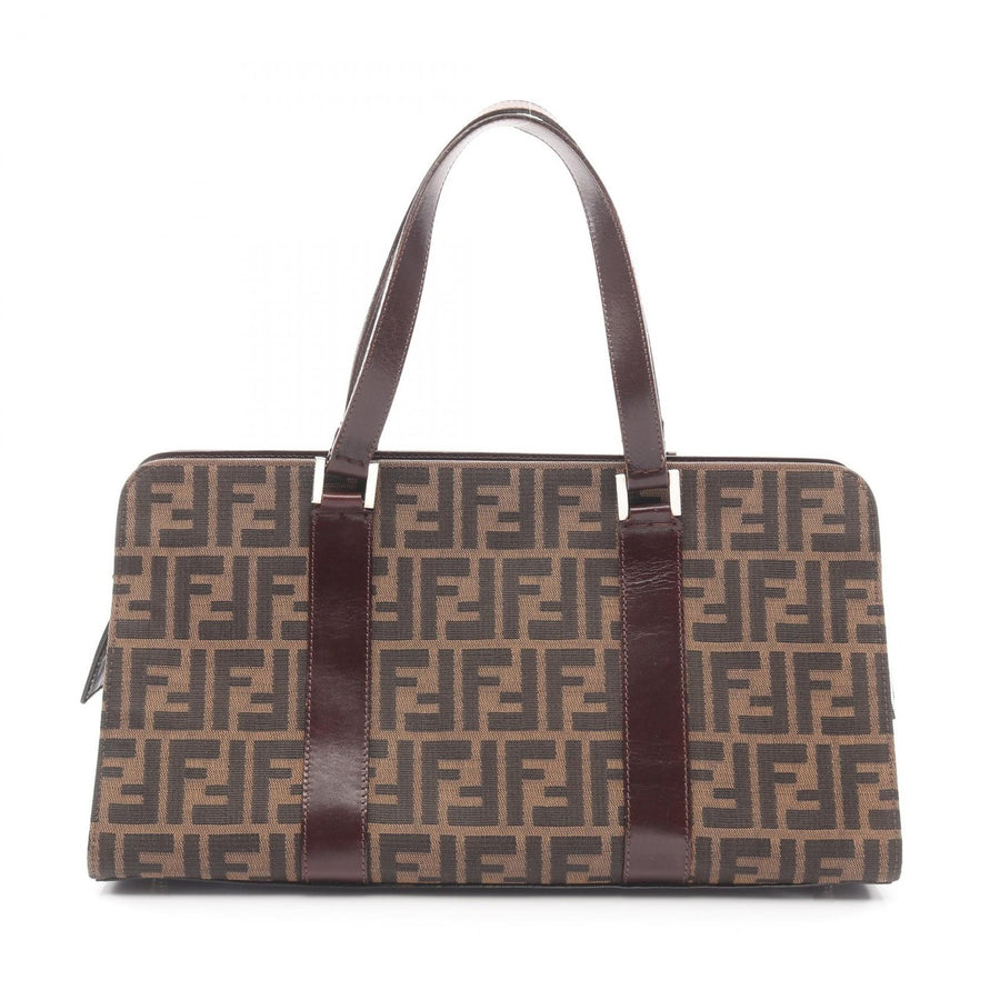 Fendi Zucca Handbag Canvas Leather Brown